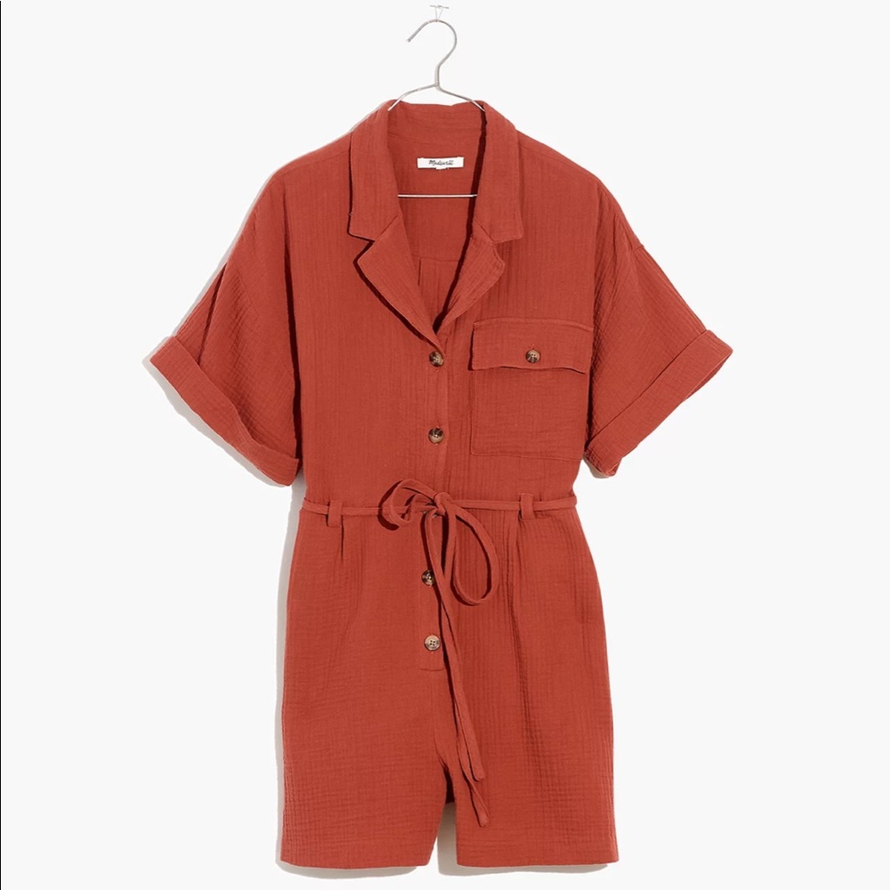 Madewell Lightspun Safari Romper - size L (new with tags)